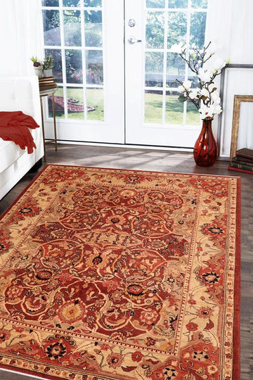 handmade Traditional Kafkaz Chobi Ziegler Red Beige Hand Knotted RECTANGLE 100% WOOL area rug 8 x 10